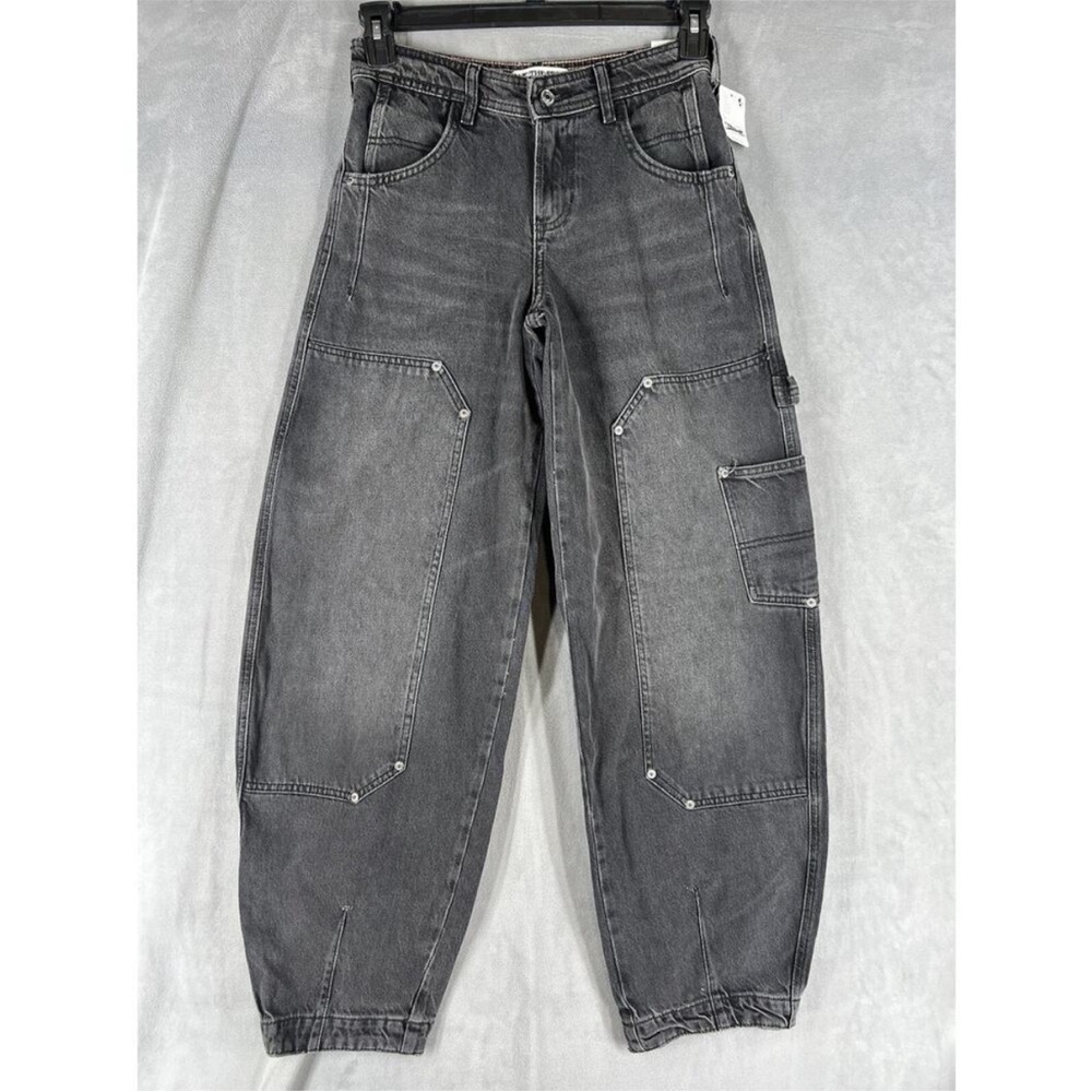 Free People Loren High Rise Carpenter Barrel Cargo Jeans